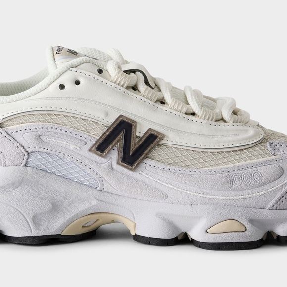 New Balance Cream and Gray Athletic Shoes - Picture 4 of 10